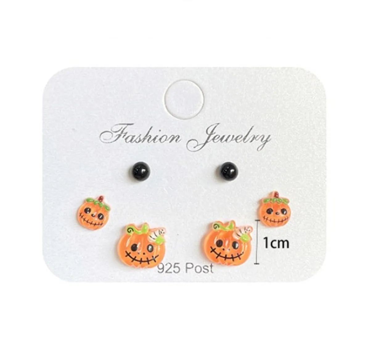 1 Set Cute Pumpkin Spider Magic Hat Handmade Resin Ear Studs