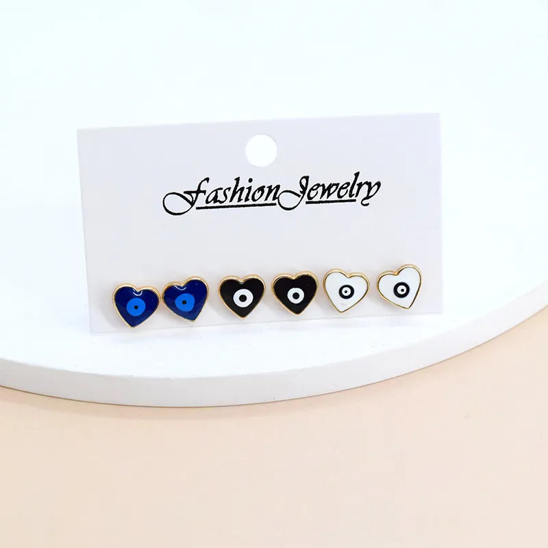 1 Set Cute Simple Style Heart Shape Alloy Ear Studs