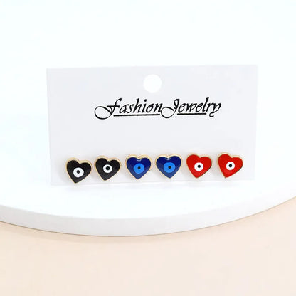 1 Set Cute Simple Style Heart Shape Alloy Ear Studs