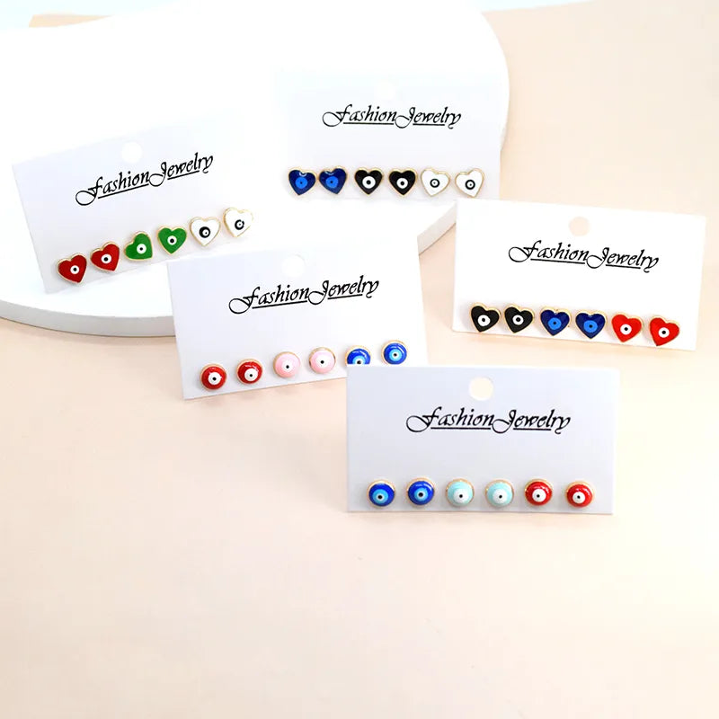 1 Set Cute Simple Style Heart Shape Alloy Ear Studs