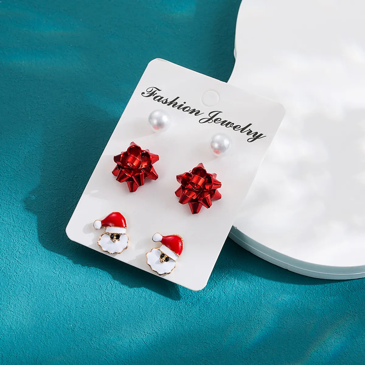 1 Set Cute Sweet Christmas Tree Flower Enamel Alloy Ear Studs