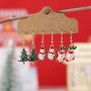 1 Set Cute Sweet Christmas Tree Santa Claus Snowman Enamel Zinc Alloy Drop Earrings