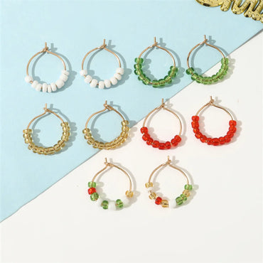 1 Set Cute Sweet Heart Shape Butterfly Beaded Hollow Out Alloy Earrings