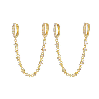 1 Set Cute Sweet Solid Color Plating Inlay Brass Zircon 18k Gold Plated Silver Plated Drop Earrings