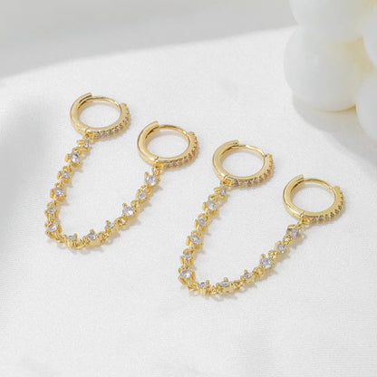 1 Set Cute Sweet Solid Color Plating Inlay Brass Zircon 18k Gold Plated Silver Plated Drop Earrings