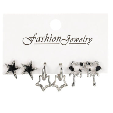 1 Set Cute Sweet Star Butterfly Plating Inlay Alloy Artificial Crystal Drop Earrings