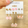 1 Set Elegant Heart Shape Flower Butterfly Alloy Plating Inlay Artificial Gemstones Women'S Drop Earrings Ear Studs