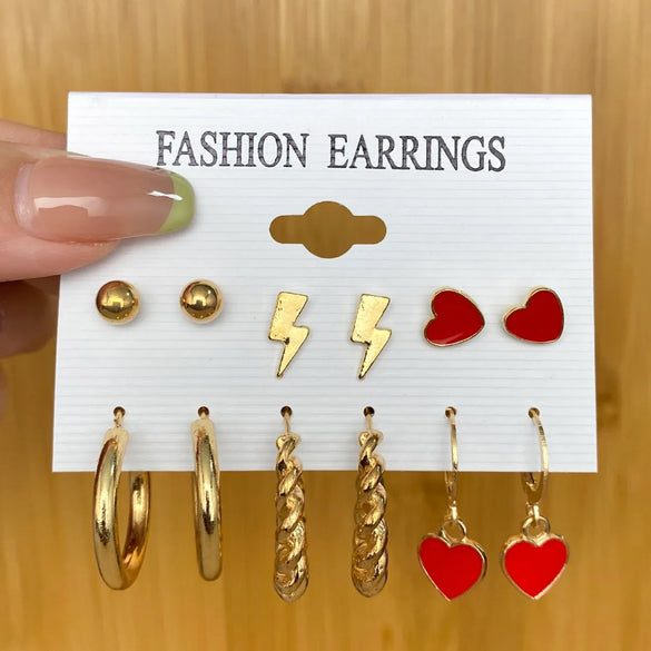 1 Set Elegant Heart Shape Flower Butterfly Alloy Plating Inlay Artificial Gemstones Women'S Drop Earrings Ear Studs