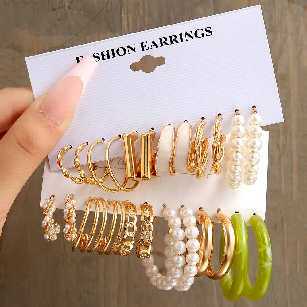 1 Set Elegant Simple Style Geometric Plating Alloy Earrings