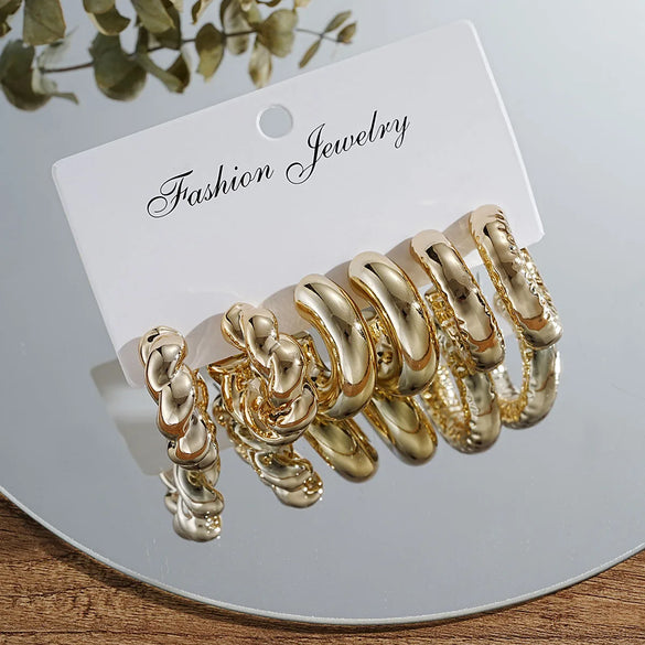 1 Set Elegant Simple Style Geometric Plating Zinc Alloy Earrings
