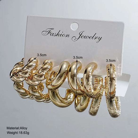 1 Set Elegant Simple Style Geometric Plating Zinc Alloy Earrings