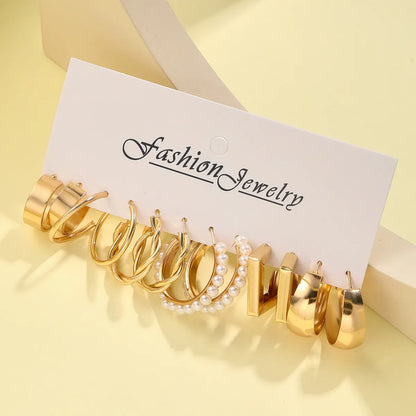 1 Set Exaggerated Simple Style Geometric Solid Color Alloy Earrings