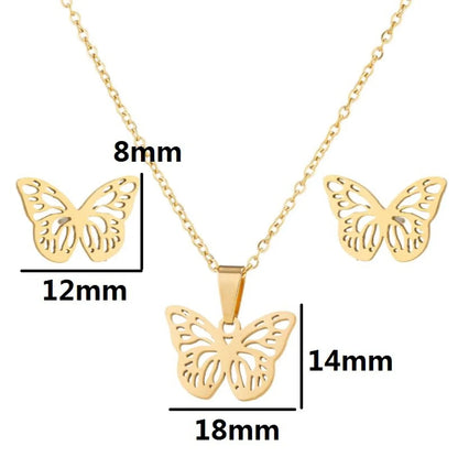 1 Set Fashion Animal Star Heart Shape Stainless Steel Titanium Steel Plating Hollow Out Jewelry Set