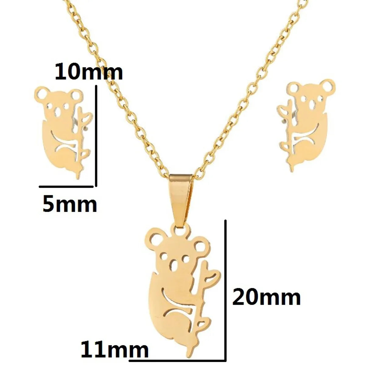 1 Set Fashion Animal Star Heart Shape Stainless Steel Titanium Steel Plating Hollow Out Jewelry Set