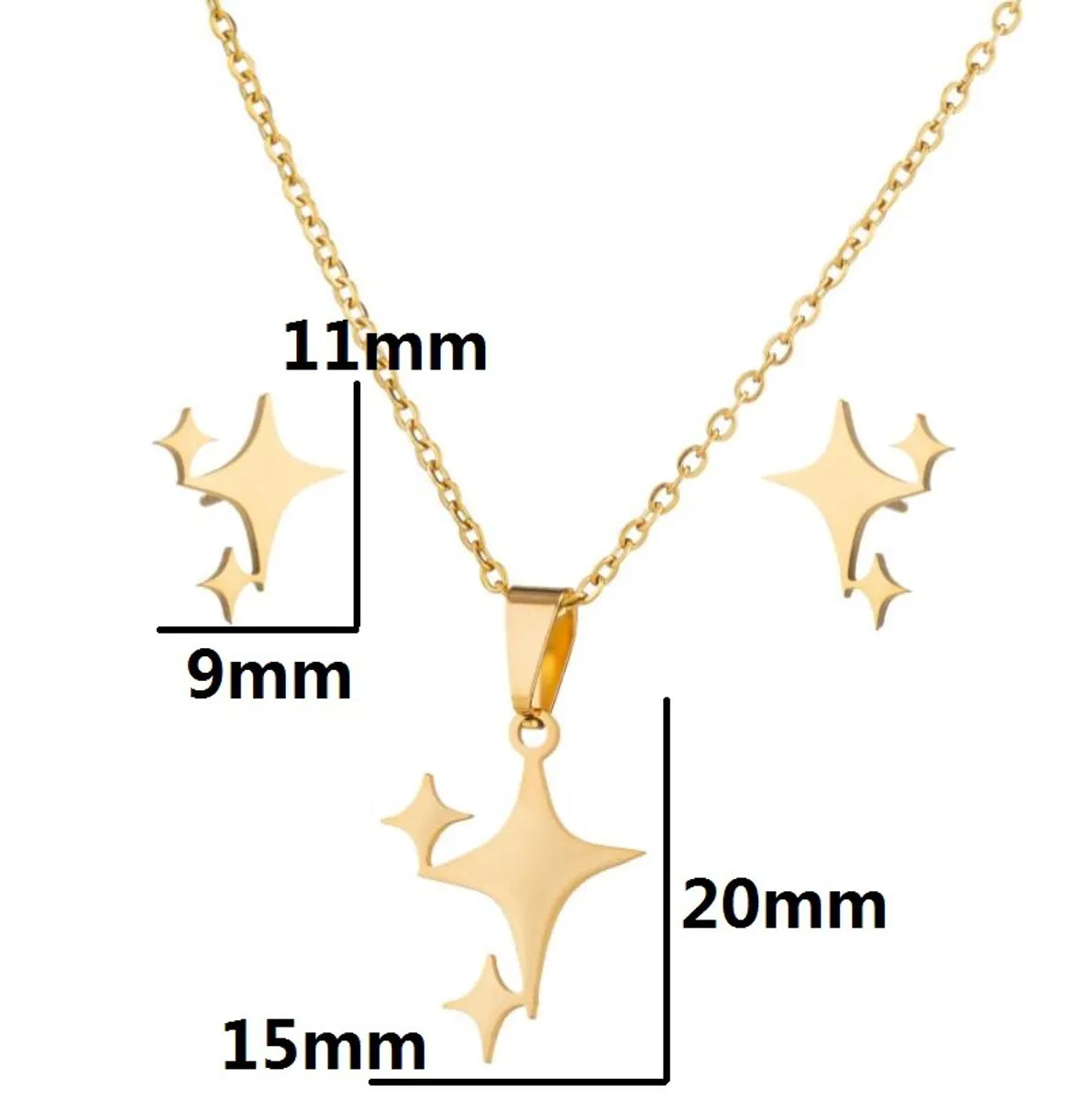 1 Set Fashion Animal Star Heart Shape Stainless Steel Titanium Steel Plating Hollow Out Jewelry Set