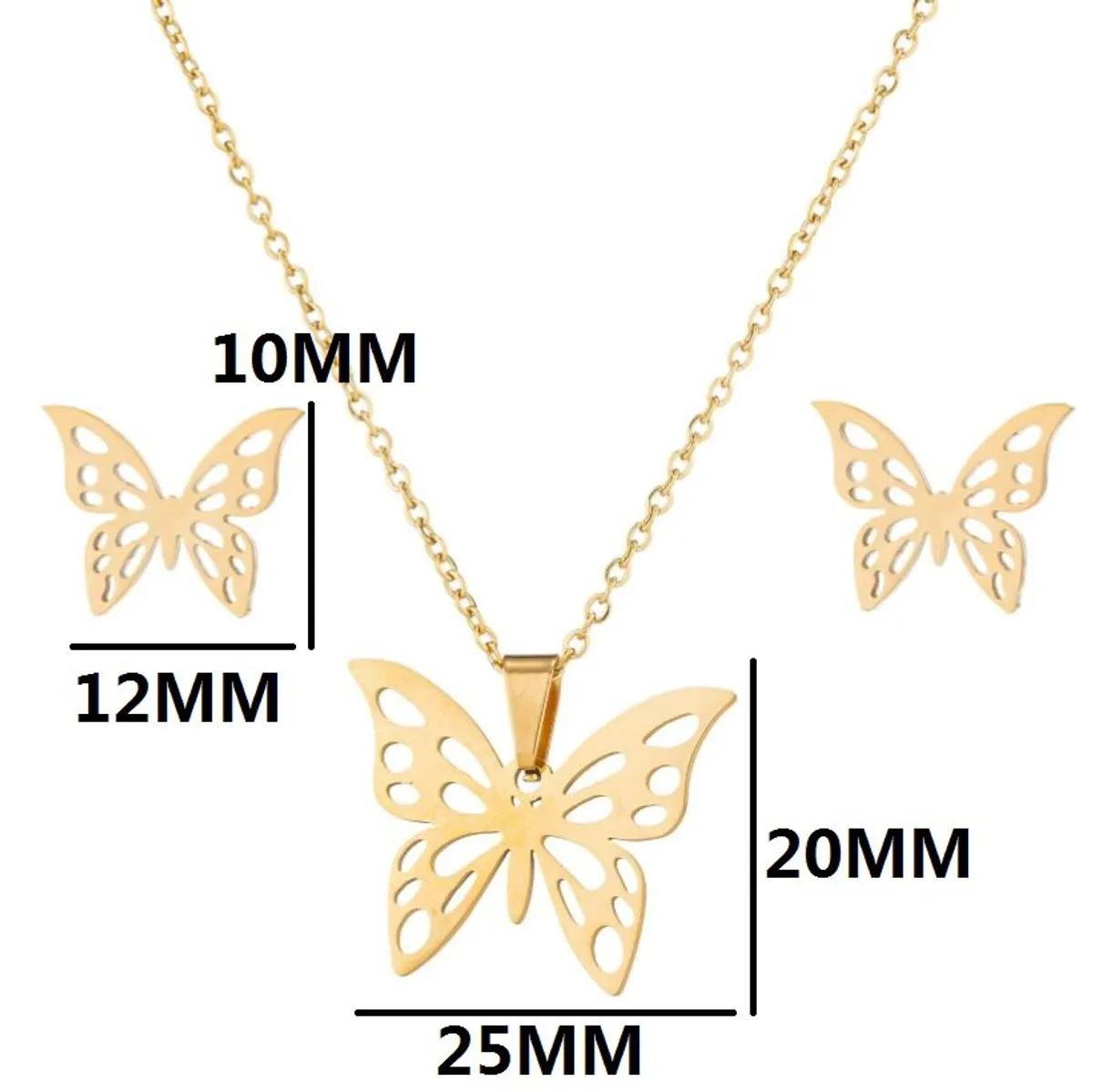 1 Set Fashion Animal Star Heart Shape Stainless Steel Titanium Steel Plating Hollow Out Jewelry Set