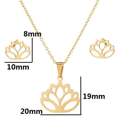 1 Set Fashion Animal Star Heart Shape Stainless Steel Titanium Steel Plating Hollow Out Jewelry Set