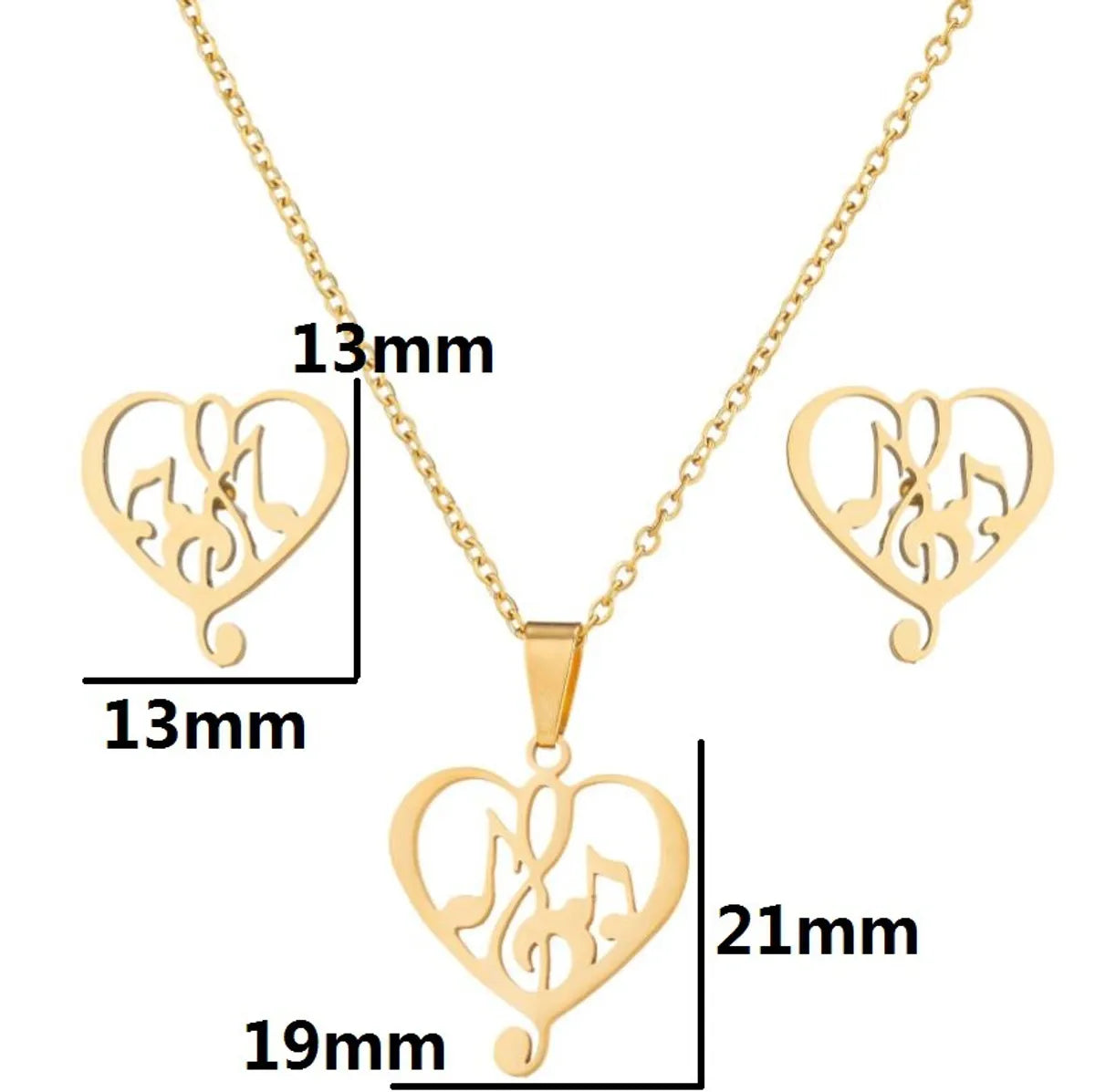 1 Set Fashion Animal Star Heart Shape Stainless Steel Titanium Steel Plating Hollow Out Jewelry Set