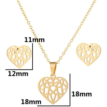 1 Set Fashion Animal Star Heart Shape Stainless Steel Titanium Steel Plating Hollow Out Jewelry Set