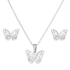 Wholesale Jewelry Fashion Butterfly 201 Stainless Steel 18K Gold Plated Plating Earrings Necklace