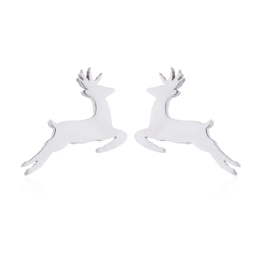 Wholesale Jewelry Fashion Deer 201 Stainless Steel 18K Gold Plated Earrings Necklace