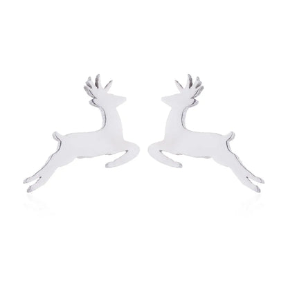 Wholesale Jewelry Fashion Deer 201 Stainless Steel 18K Gold Plated Earrings Necklace