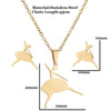 Wholesale Jewelry Fashion Geometric Animal 201 Stainless Steel 18K Gold Plated Plating Earrings Necklace