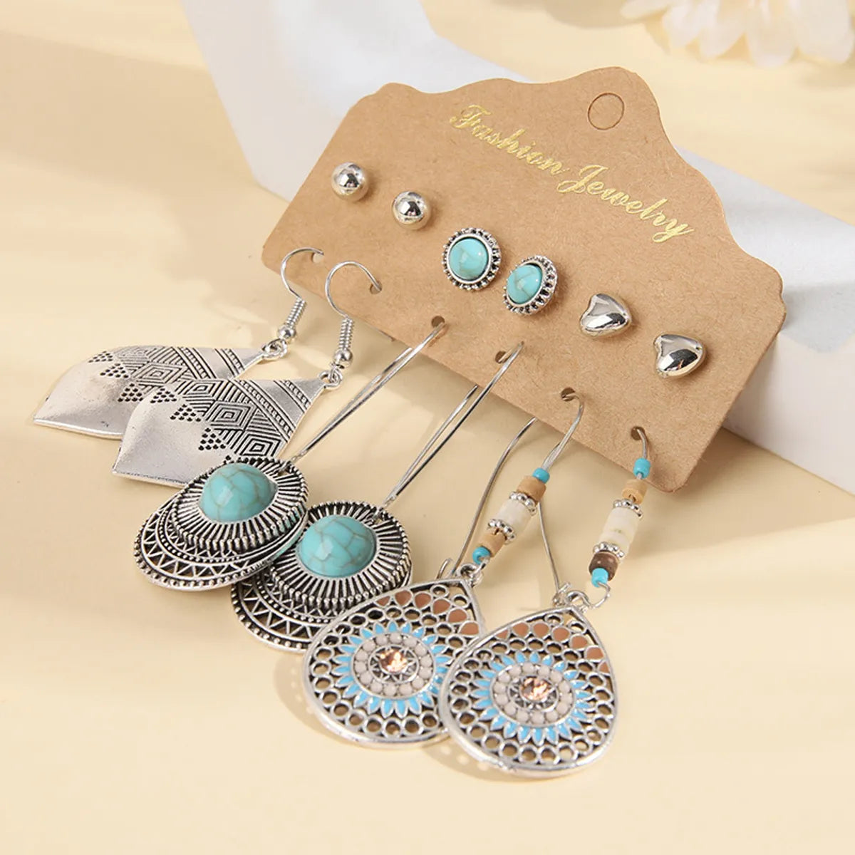 1 Set Fashion Leaves Starfish Metal Plating Women's Drop Earrings Earrings