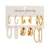 1 Set Fashion Round Square Twist Imitation Pearl Alloy Plating Women's Earrings