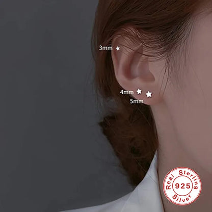 1 Set Fashion Star Sterling Silver Star Ear Studs