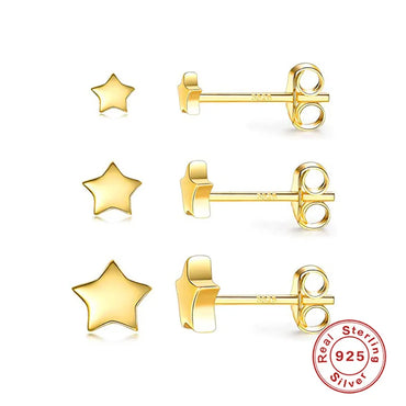 1 Set Fashion Star Sterling Silver Star Ear Studs