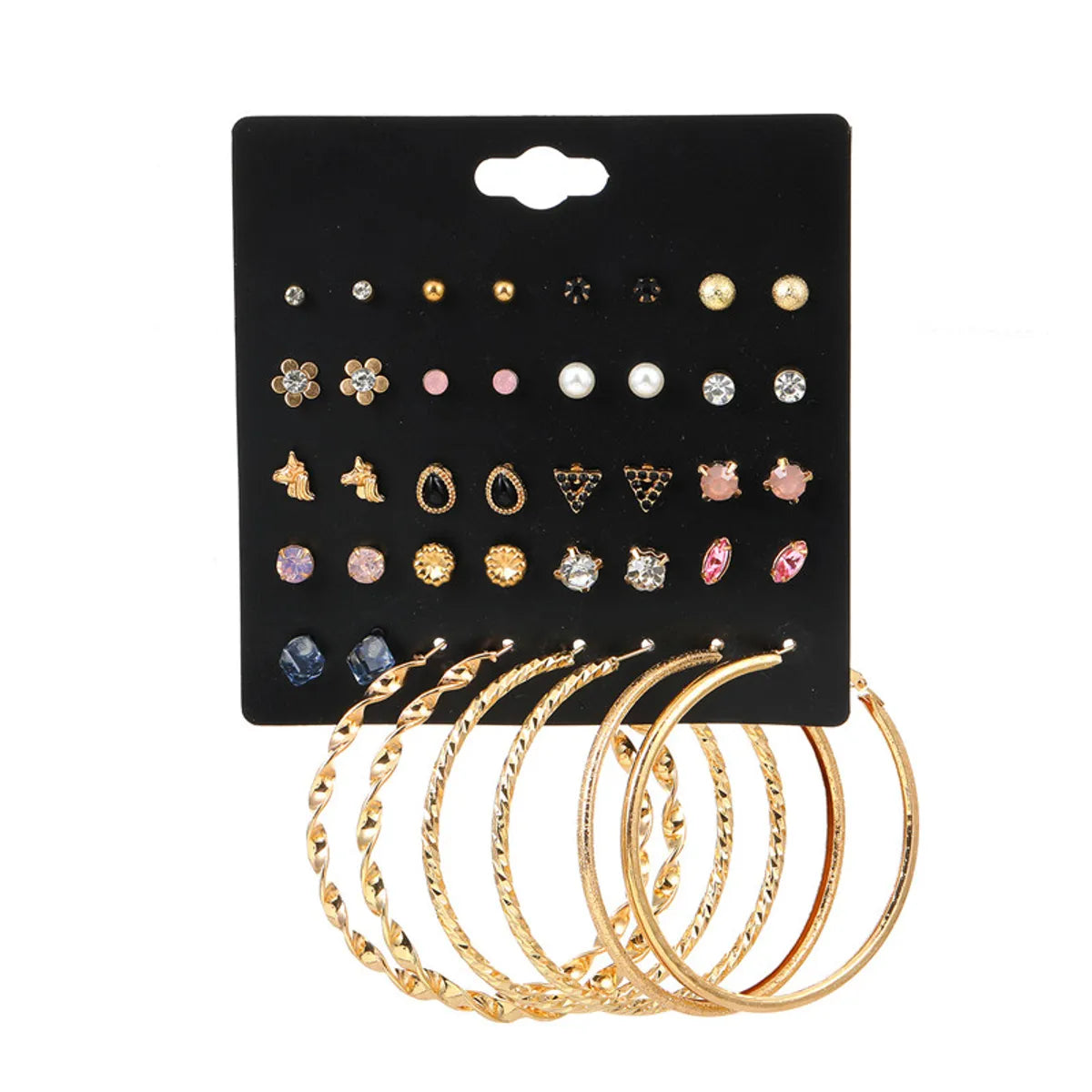 1 Set Fashion Triangle Circle Butterfly Synthetics Metal Copper Asymmetrical Inlay Artificial Pearls Rhinestones Zircon 18k Gold Plated Gold Plated Silver Plated Women's Earrings