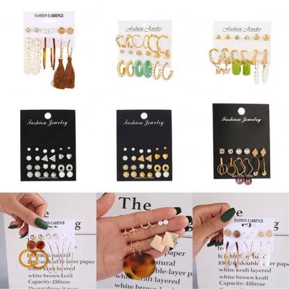 1 Set Fashion Triangle Circle Butterfly Synthetics Metal Copper Asymmetrical Inlay Artificial Pearls Rhinestones Zircon 18k Gold Plated Gold Plated Silver Plated Women's Earrings