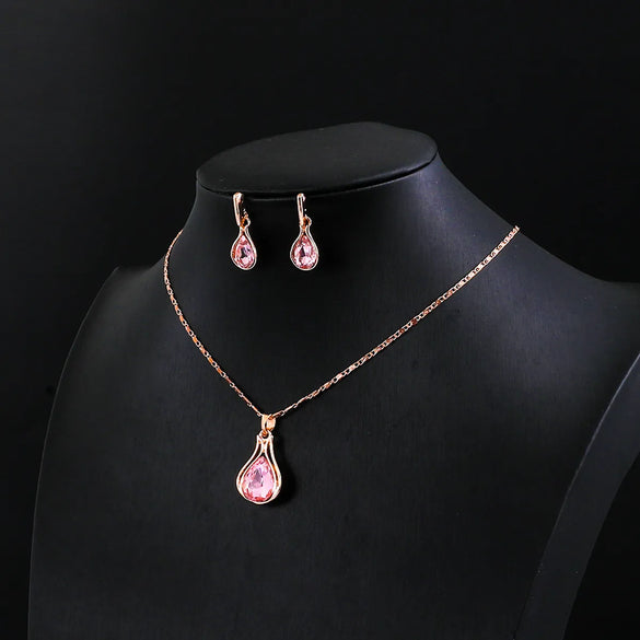 Fashion Water Droplets Alloy Inlay Rhinestones Women's Jewelry Set