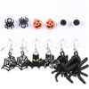 1 Set Funny Pumpkin Spider Ghost Enamel Plating Inlay Alloy Metal Acrylic Rhinestones Zircon Gold Plated Rhodium Plated Silver Plated Drop Earrings Ear Studs