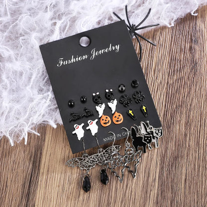 1 Set Gothic Vacation Cool Style Halloween Pattern Alloy Drop Earrings