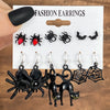 1 Set Hip-Hop Funny Halloween Pattern Pumpkin Spider Web Plating Alloy Drop Earrings Ear Studs