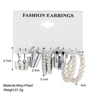 1 Set IG Style Casual Elegant Geometric Butterfly Hollow Out Inlay Arylic Alloy Pearl Drop Earrings Ear Studs