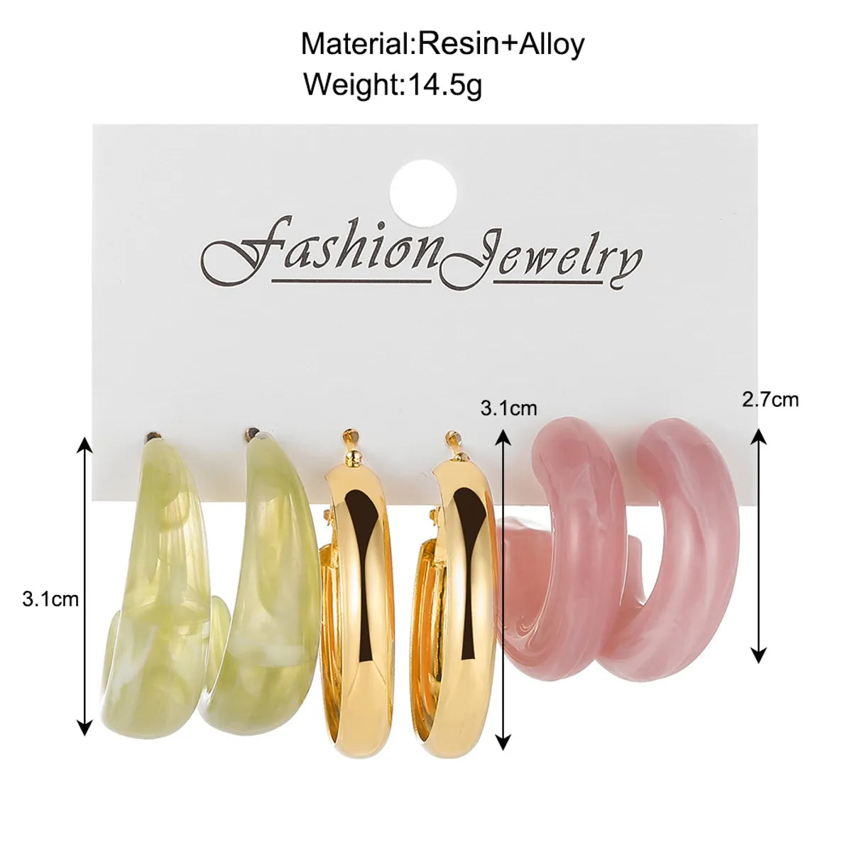 1 Set Ig Style Simple Style Circle Plating Arylic Alloy Earrings