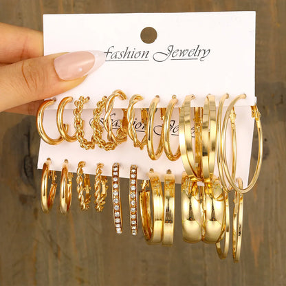 1 Set Ig Style Simple Style Circle Plating Inlay Alloy Rhinestones Earrings