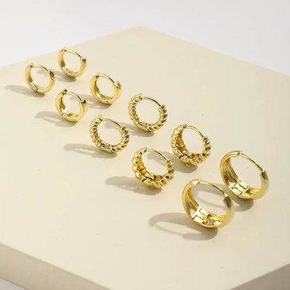 1 Set Ig Style Simple Style Circle Solid Color Ccb Earrings