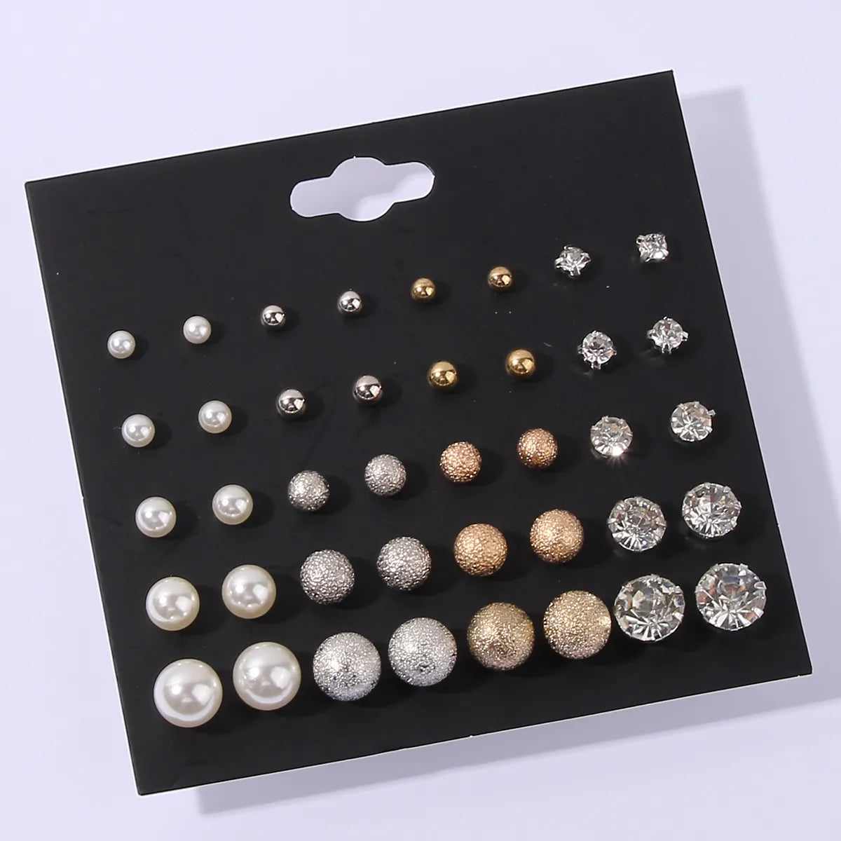 1 Set IG Style Simple Style Round Inlay Metal Acrylic Rhinestones Gold Plated Rhodium Plated Ear Studs