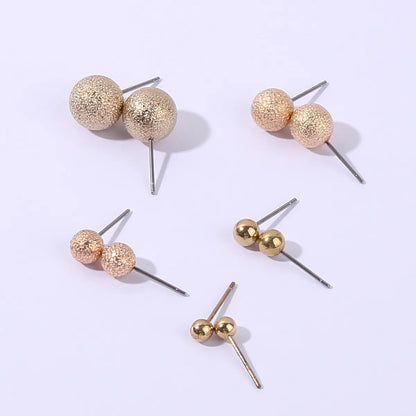 1 Set IG Style Simple Style Round Inlay Metal Acrylic Rhinestones Gold Plated Rhodium Plated Ear Studs