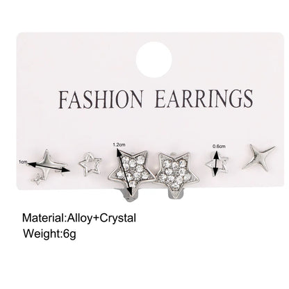 1 Set Ig Style Y2k Cute Star Inlay Alloy Artificial Gemstones Ear Studs