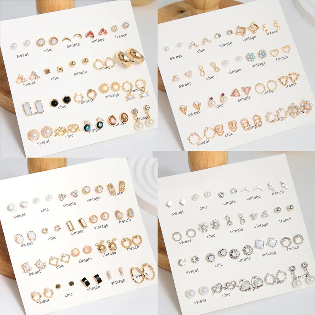 1 Set Lady Geometric Plating Alloy Ear Studs