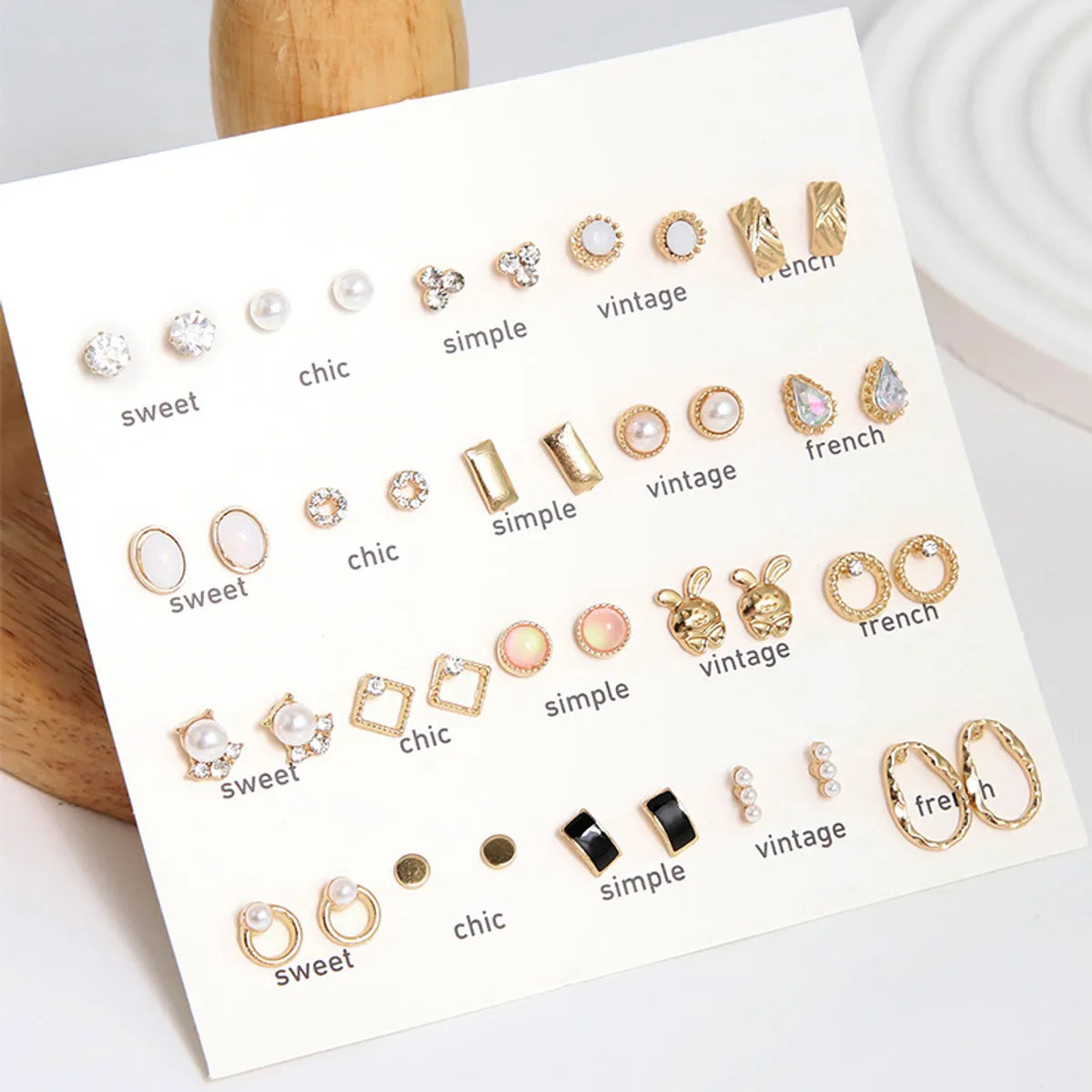 1 Set Lady Geometric Plating Alloy Ear Studs