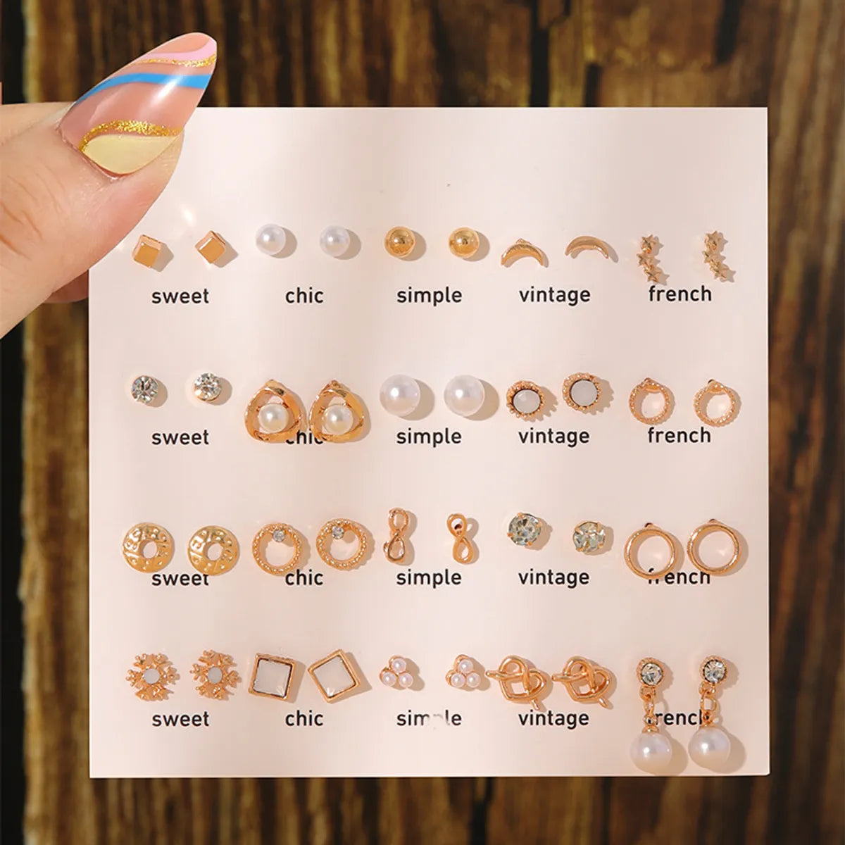 1 Set Lady Geometric Plating Alloy Ear Studs