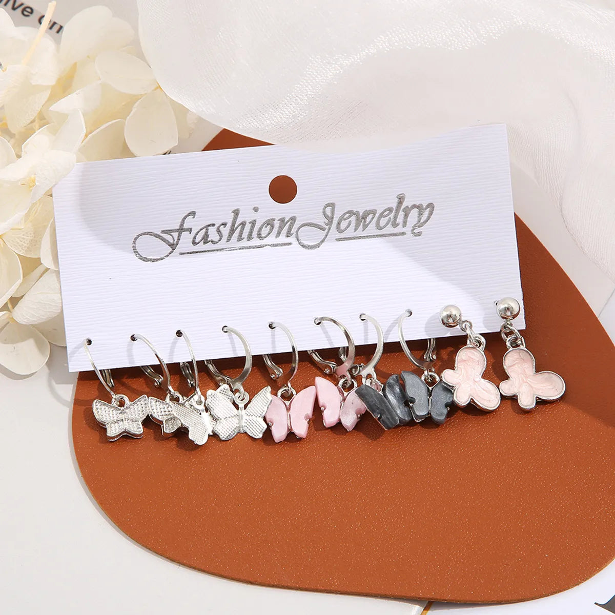 1 Set Lady Streetwear Butterfly Enamel Plating Alloy Drop Earrings