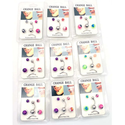 1 Set Lip Rings Simple Style Geometric Stainless Steel Plating Belly Ring Nose Ring Nose Studs