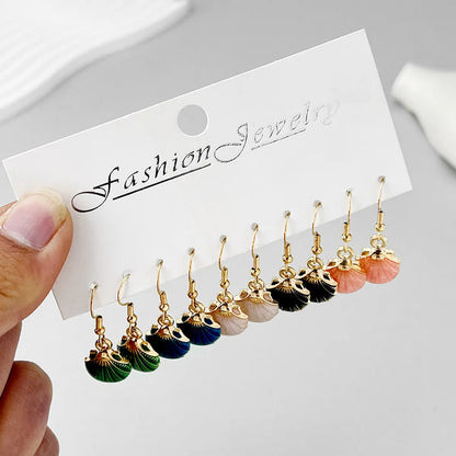 1 Set Marine Style Classic Style Shell Enamel Zinc Alloy Drop Earrings